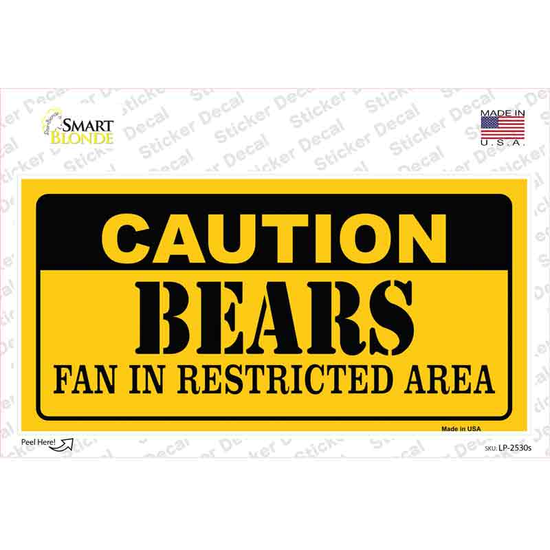 Caution Bears Novelty Sticker Decal