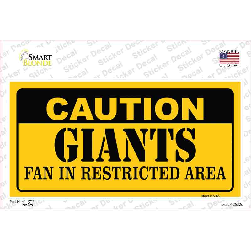 Caution Giants Novelty Sticker Decal
