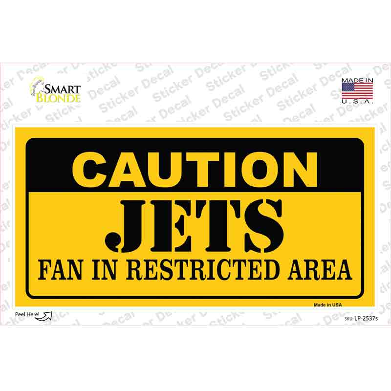 Caution Jets Novelty Sticker Decal