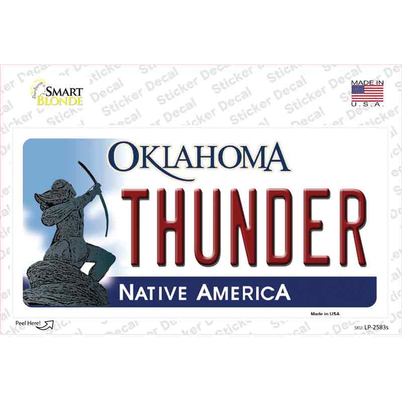 Thunder Oklahoma State Novelty Sticker Decal