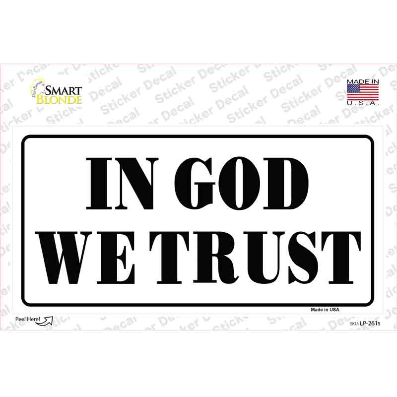 In God We Trust White Novelty Sticker Decal