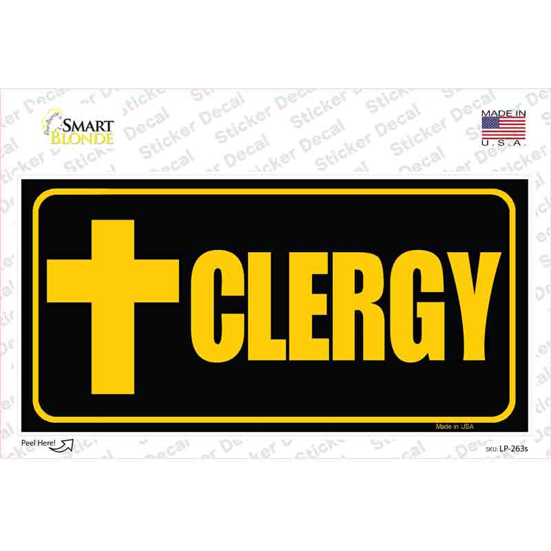 Clergy Vanity Novelty Sticker Decal