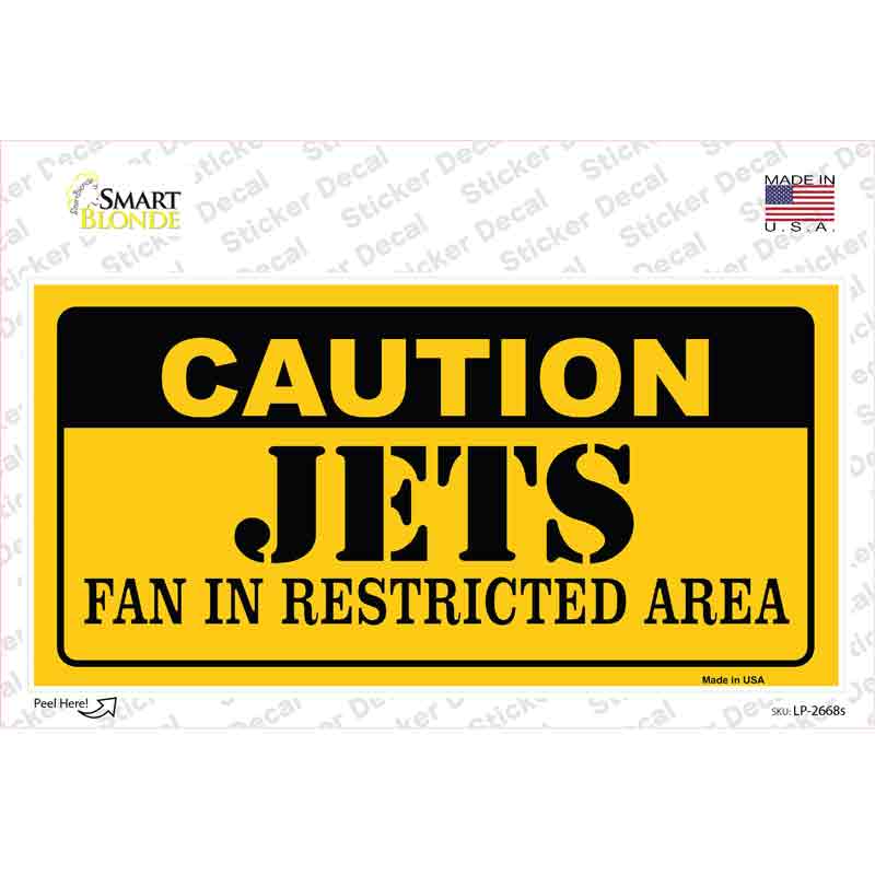 Caution Jets Hockey Novelty Sticker Decal