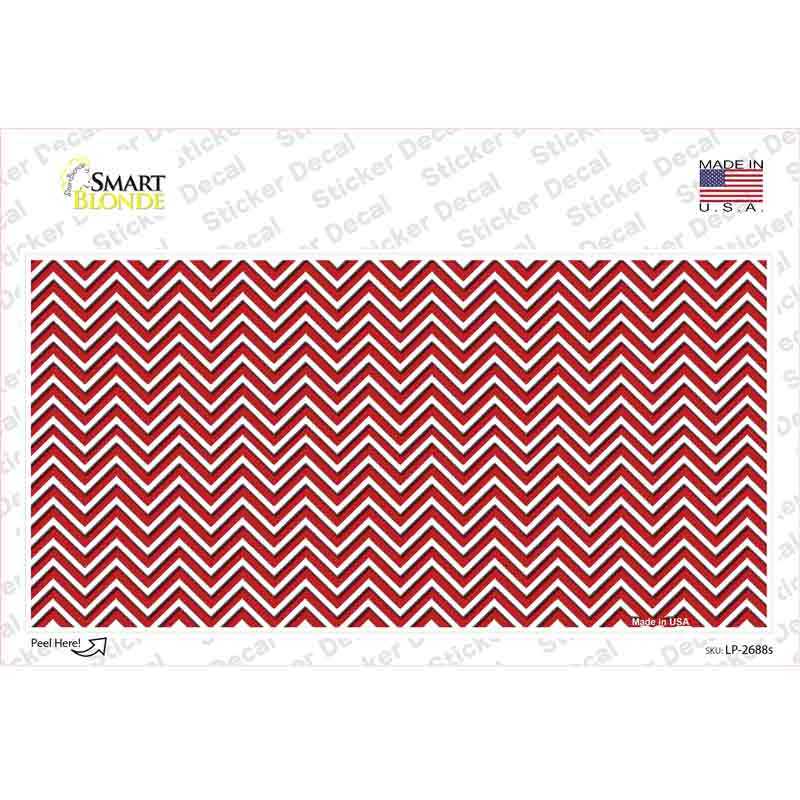 Red White Chevron Novelty Sticker Decal