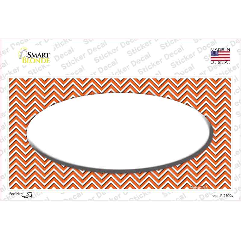 Orange White Chevon White Center Oval Novelty Sticker Decal