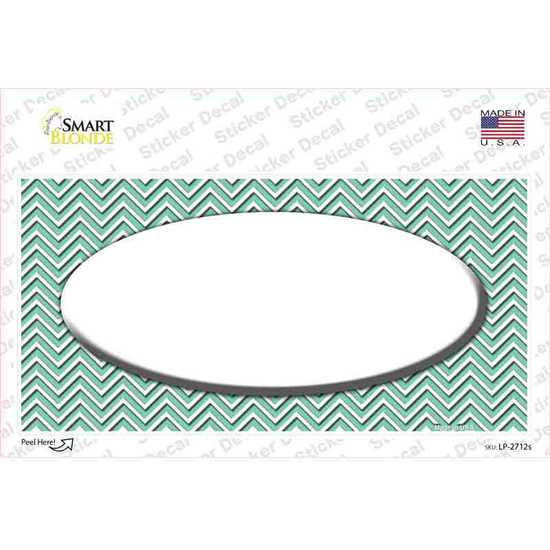 Mint White Chevon White Center Oval Novelty Sticker Decal