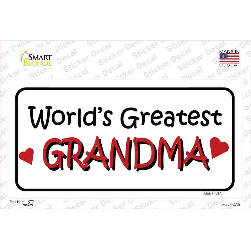 Worlds Greatest Grandma Novelty Sticker Decal