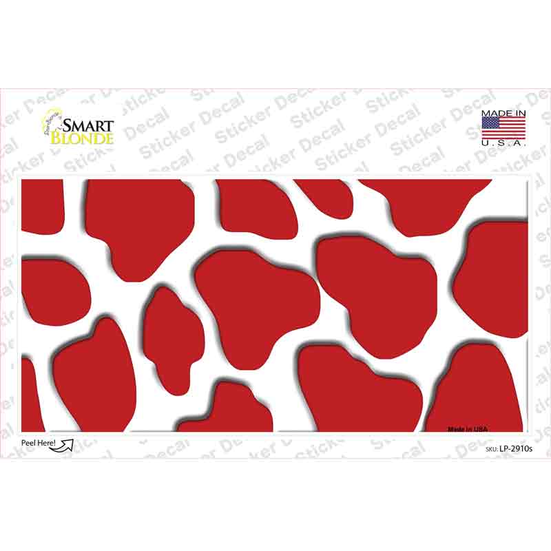 Red White Giraffe Novelty Sticker Decal