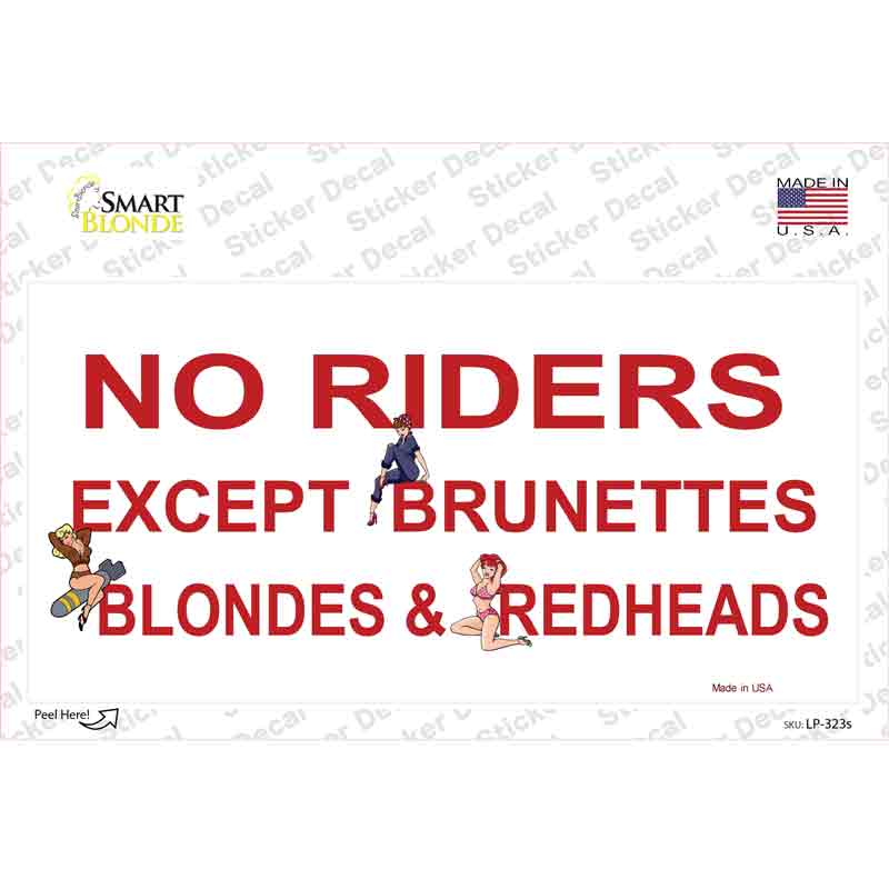 No Riders Except Novelty Sticker Decal