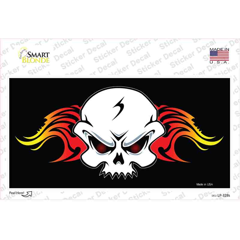 Skull Flame Novelty Sticker Decal