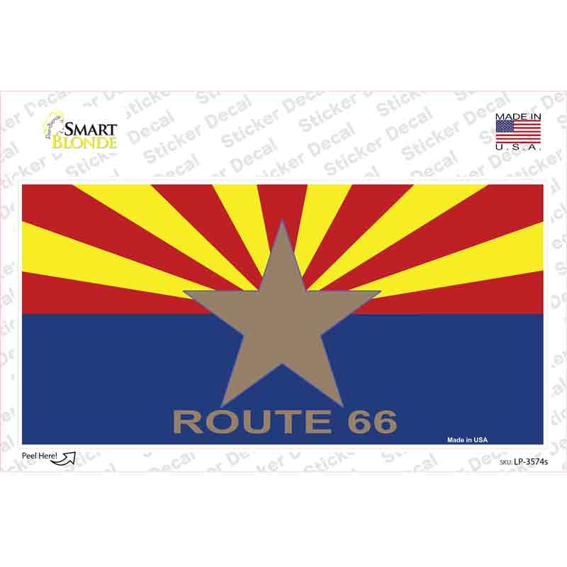 Route 66 Arizona Star Flag Novelty Sticker Decal