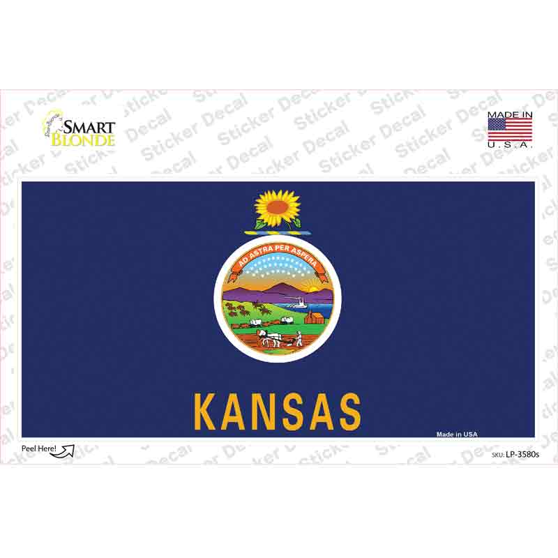 Kansas State Flag Novelty Sticker Decal