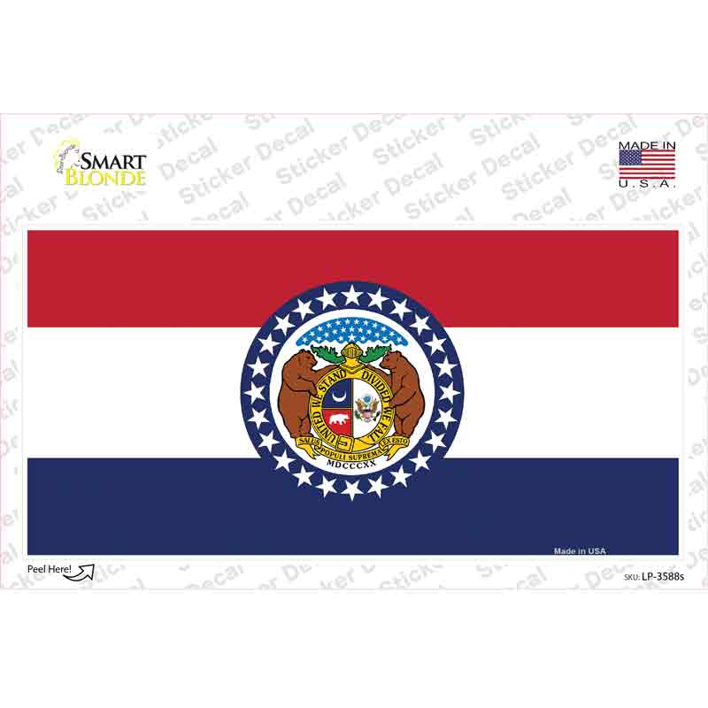 Missouri State Flag Novelty Sticker Decal