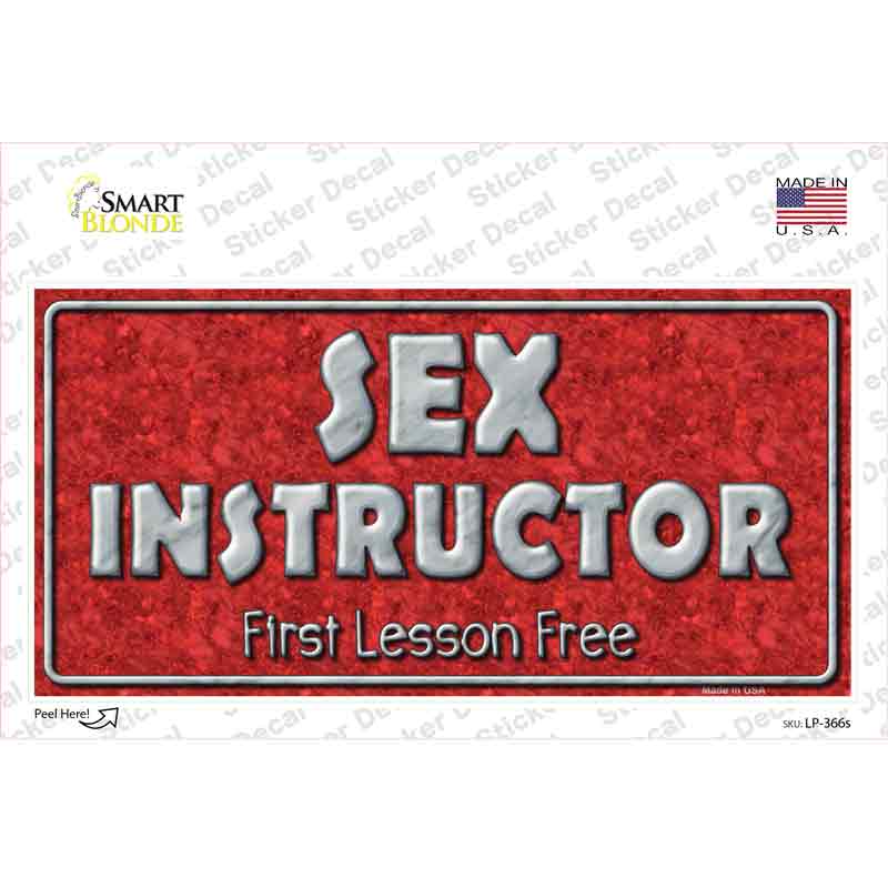 Sex Instructor Novelty Sticker Decal