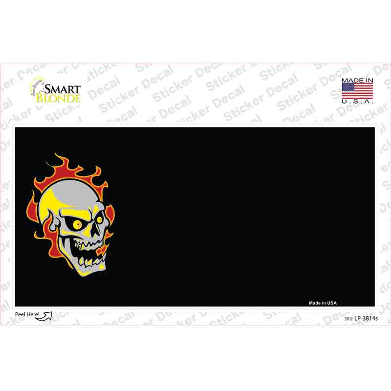 Flaming Skull Offset Novelty Sticker Decal