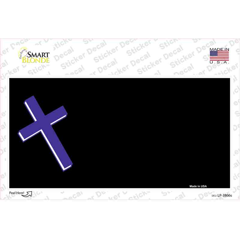 Purple Cross Offset Novelty Sticker Decal