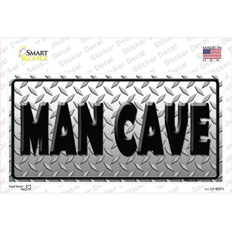 Man Cave Diamond Effect Novelty Sticker Decal