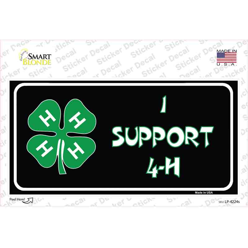 I Support 4-H Novelty Sticker Decal