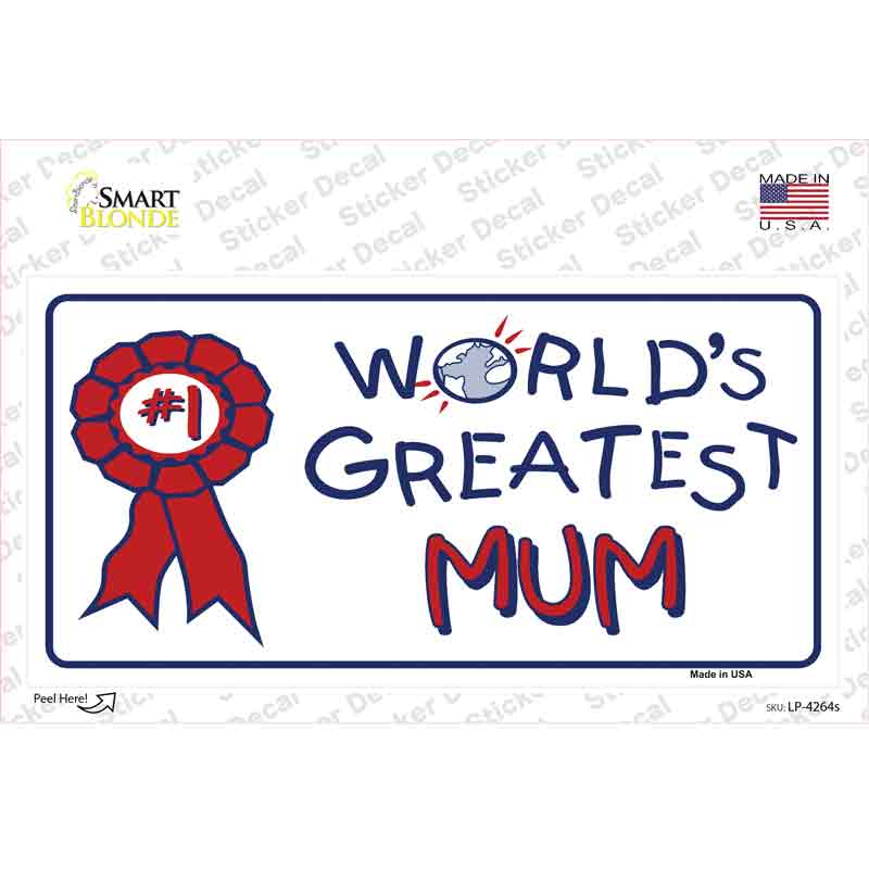 Worlds Greatest Mum Novelty Sticker Decal