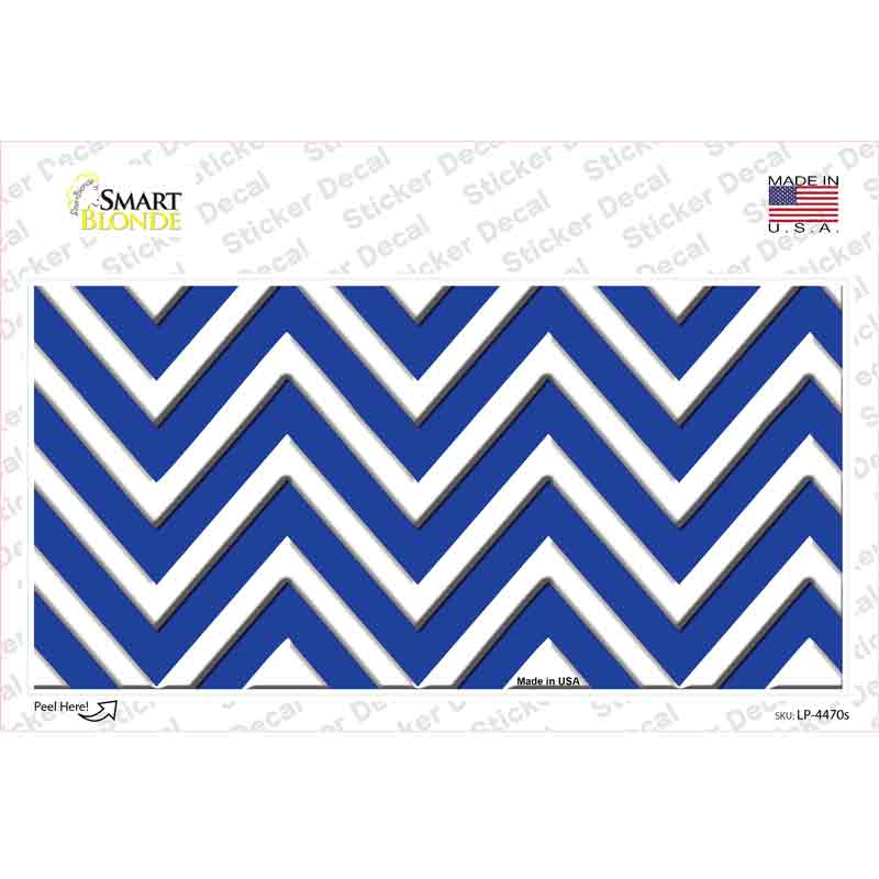 Blue Chevron Novelty Sticker Decal