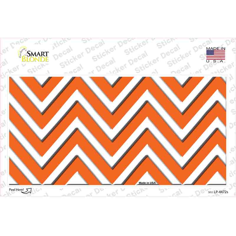 Orange Chevron Novelty Sticker Decal