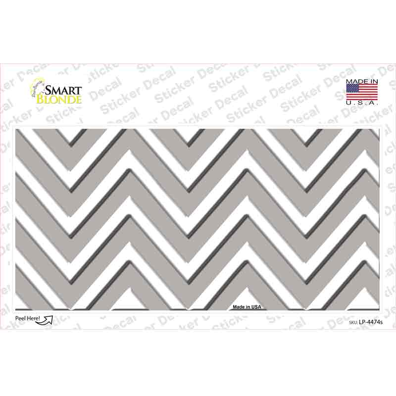 Grey Chevron Novelty Sticker Decal