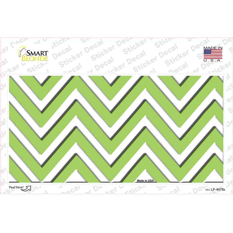 Lime Green Chevron Novelty Sticker Decal