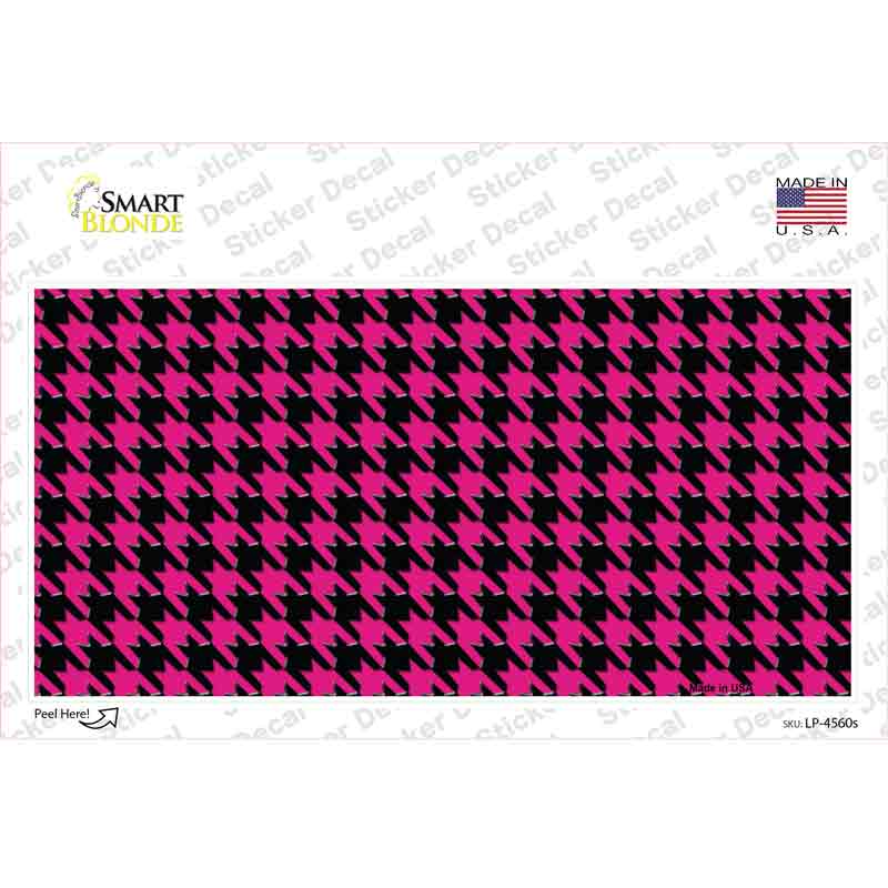 Pink Black Houndstooth Novelty Sticker Decal