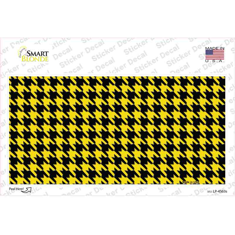 Yellow Black Houndstooth Novelty Sticker Decal