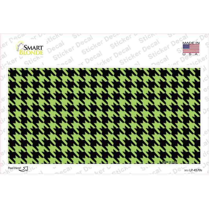 Lime Green Black Houndstooth Novelty Sticker Decal