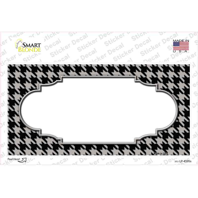 Grey Black Houndstooth Scallop Center Novelty Sticker Decal