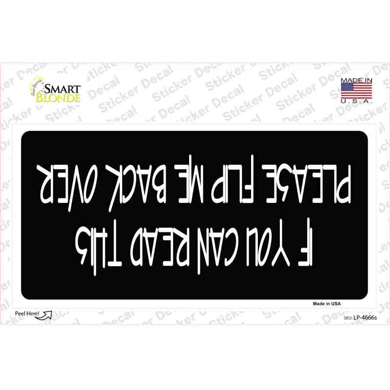 Flip Me Over Novelty Sticker Decal