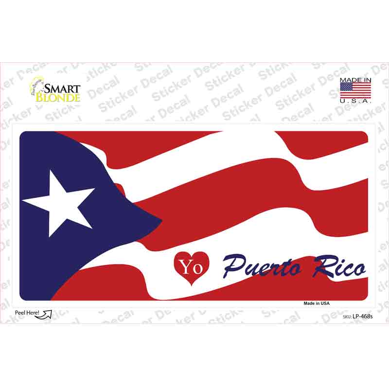 I Heart Puerto Rico Novelty Sticker Decal