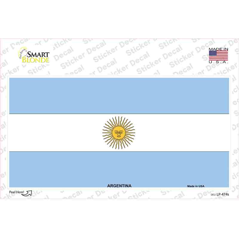 Argentina Flag Novelty Sticker Decal