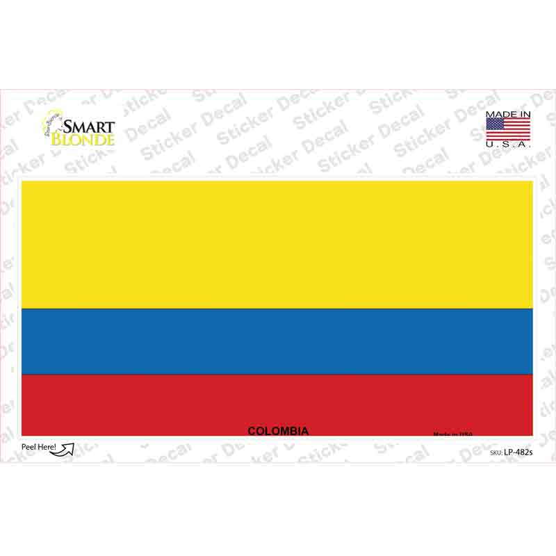 Colombia Flag Novelty Sticker Decal