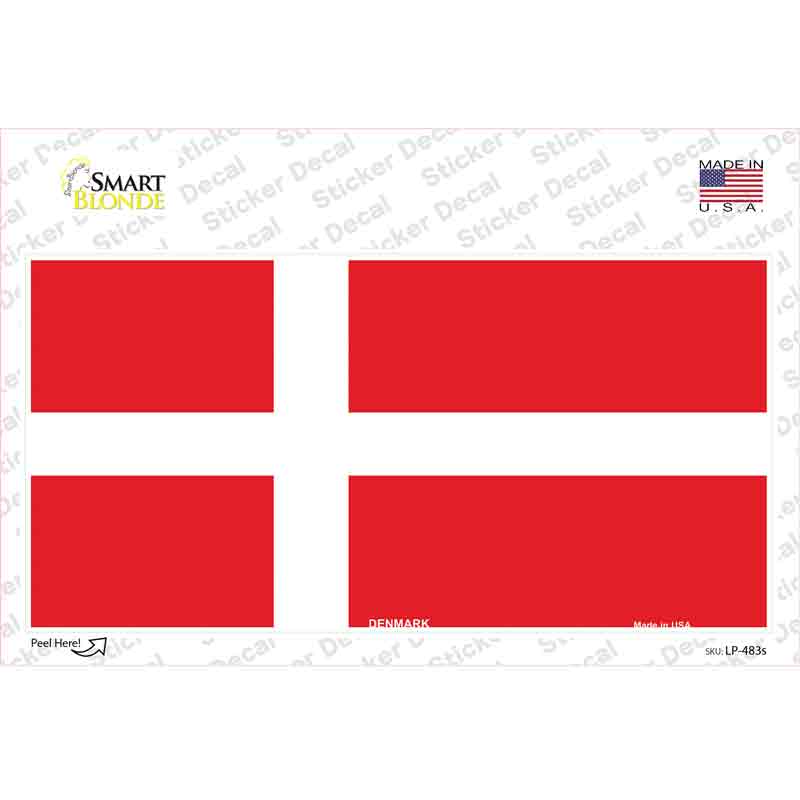 Denmark Flag Novelty Sticker Decal