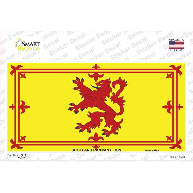 Scotland Lion Flag Novelty Sticker Decal