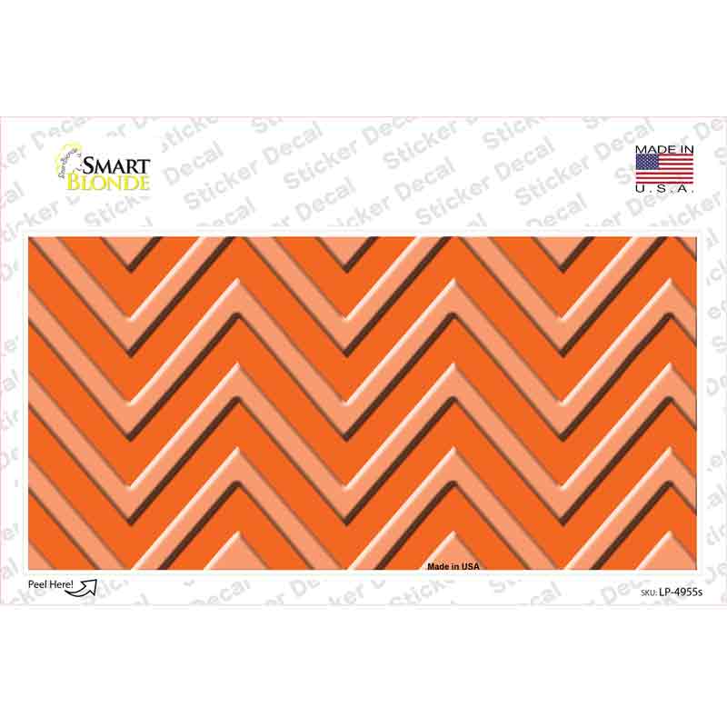 Orange Light Orange Chevron Novelty Sticker Decal