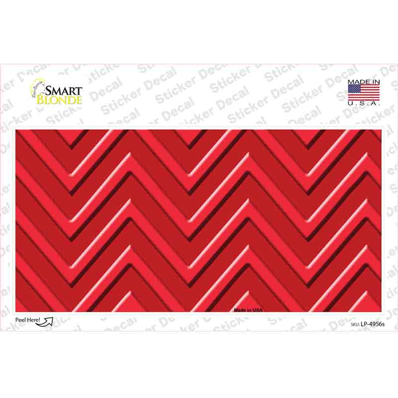 Red Light Red Chevron Novelty Sticker Decal