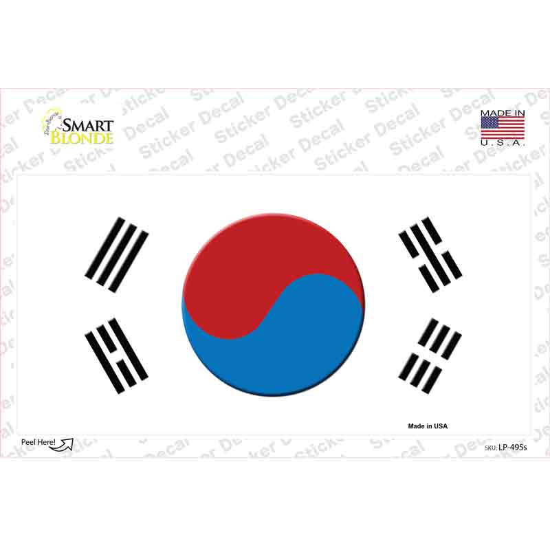 South Korea Flag Novelty Sticker Decal