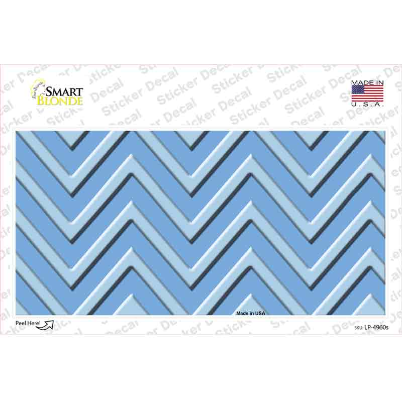 Light Blue Lighter Blue Chevron Novelty Sticker Decal