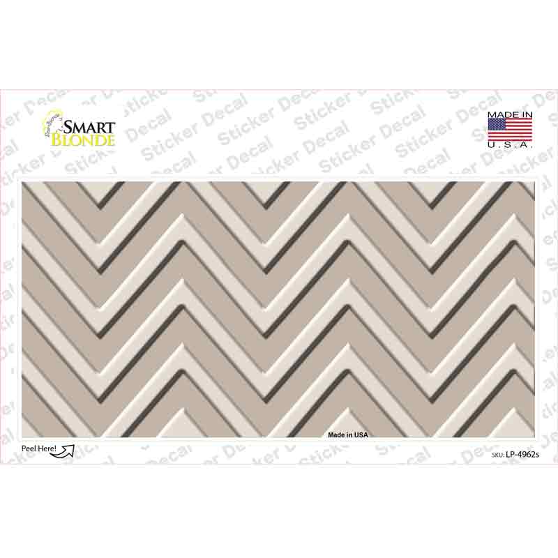 Tan Light Tan Chevron Novelty Sticker Decal