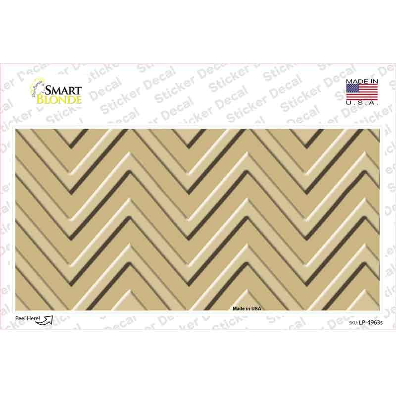 Gold Light Gold Chevron Novelty Sticker Decal