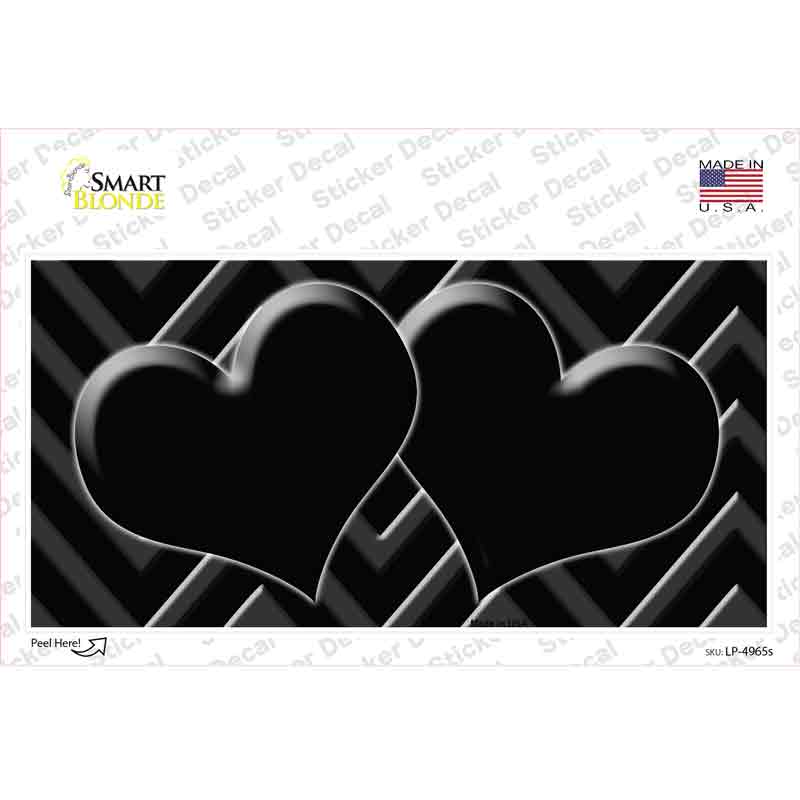 Black Light Black Chevon Heart Center Novelty Sticker Decal