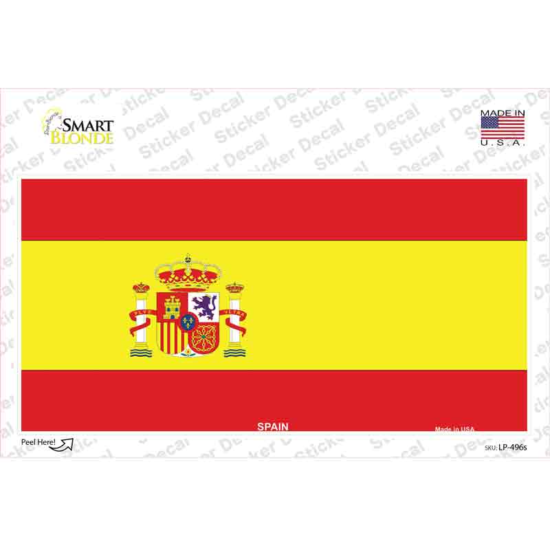 Spain Flag Novelty Sticker Decal