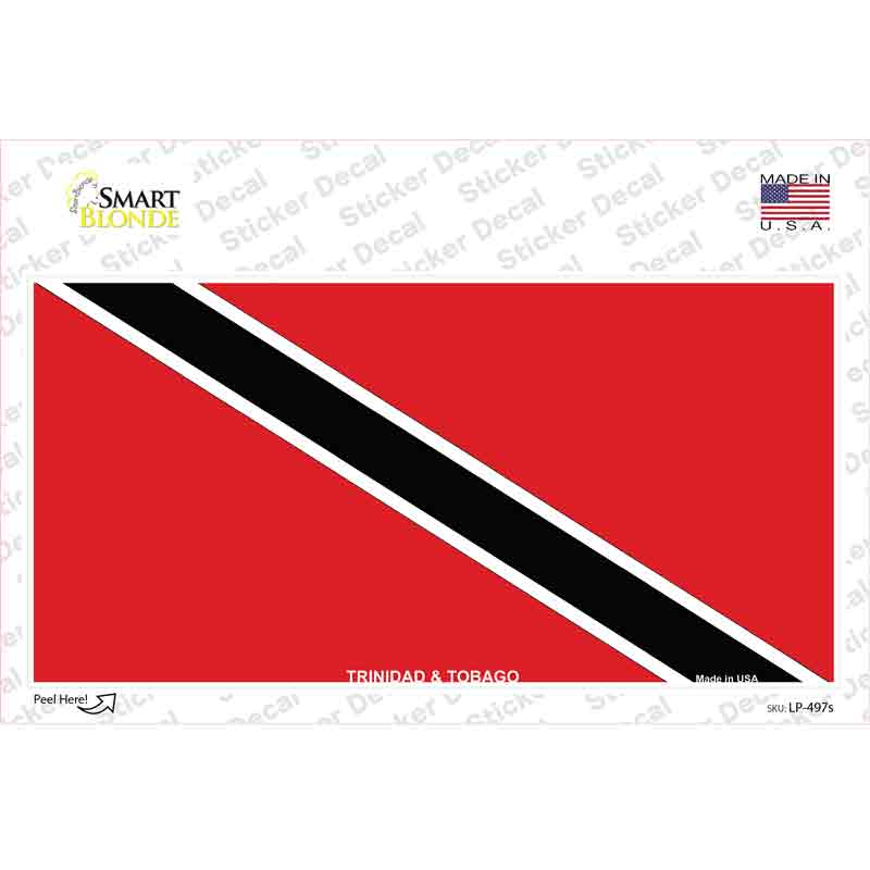 Trinidad Tobago Flag Novelty Sticker Decal