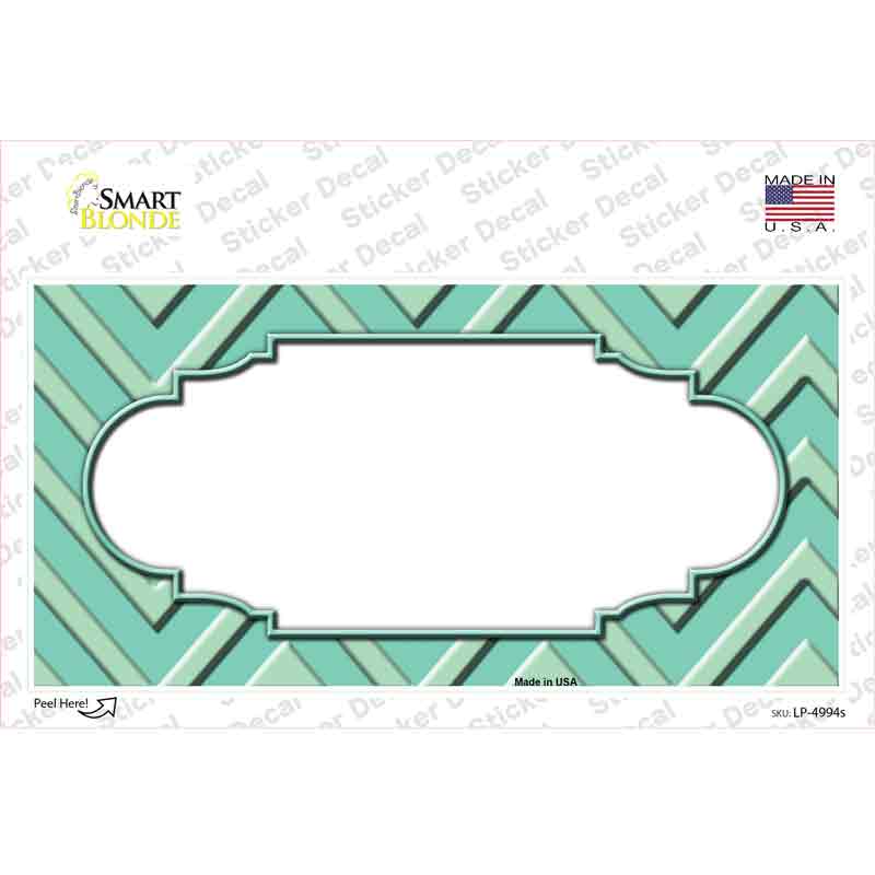 Mint Light Mint Scallop Chevron Novelty Sticker Decal