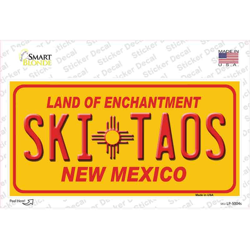 Ski Taos Yellow New Mexico Novelty Sticker Decal