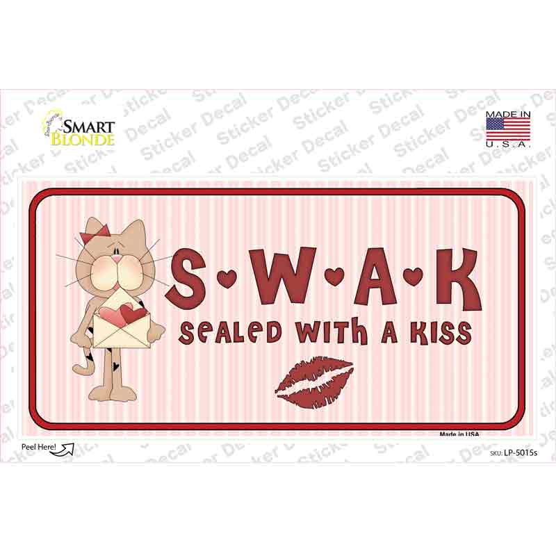 Sealed With A Kiss Kitty Novelty Sticker Decal