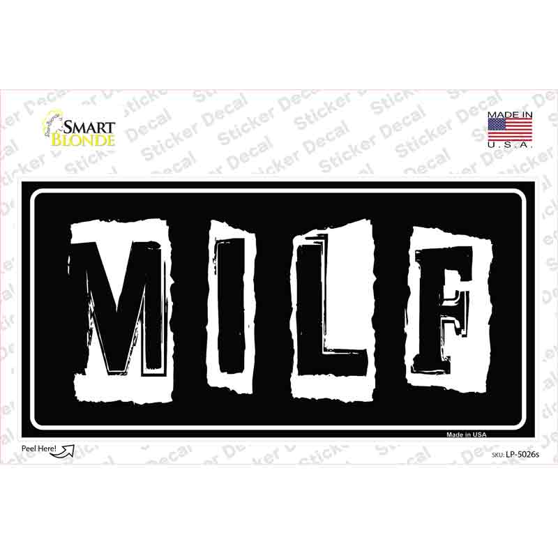 M.I.L.F Black Novelty Sticker Decal
